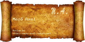 Mező Axel névjegykártya